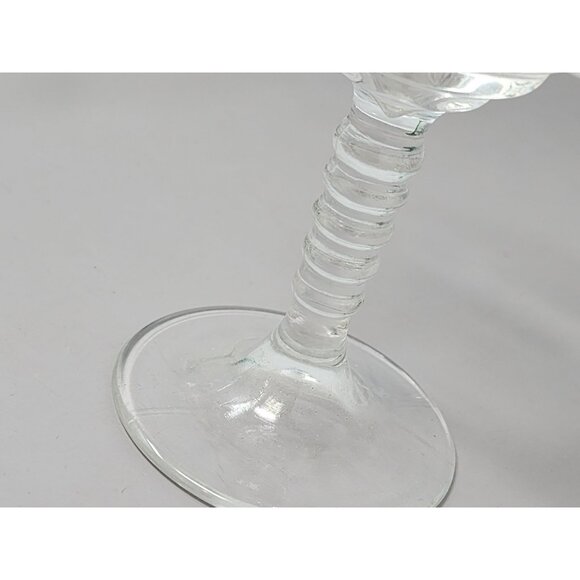 Set Of 4 Vintage Clear Glass Goblets‎ With Gold Trim & Textured Leaf Design - Picture 6 of 9